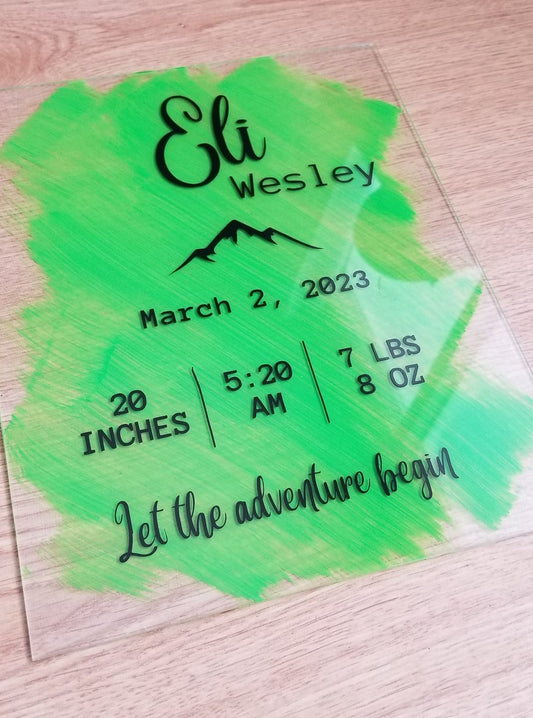 Glass Birth Keepsake